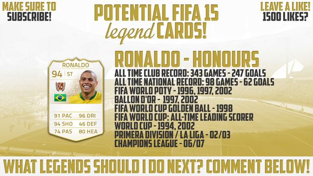 FIFA 15 POTENTIAL LEGENDS! w/ RONALDO & SHEARER! смотреть онлайн