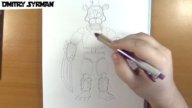 How to draw Slasher Freddy, FNAF, Как нарисовать Слэшер Фредди, ФНАФ смотреть онлайн