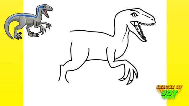 How to DRAW VELOCIRAPTOR BLUE - Drawing Dinosaur - Jurassic World Dominion смотреть онлайн