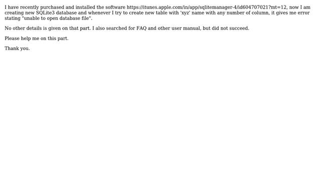 Apple: SQLite Manager 4 : unable to open database file смотреть онлайн