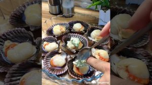 Самый вкусный «ГРЕБЕШОК С ИКРОЙ НА РАКОВИНЕ» #гребешки #food #вкуснаяеда #обед #простыерецепты