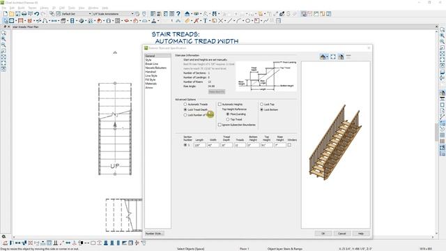 Глубина ступеней лестницы, автоматические ступени, блокировка ступеней и заданная высота ступеней смотреть онлайн