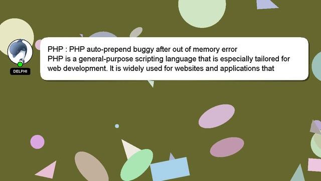 PHP : PHP auto-prepend buggy after out of memory error смотреть онлайн