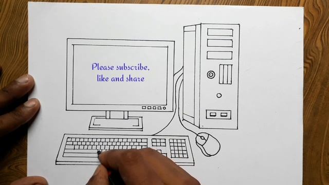 How to draw desktop computer step by step with pencil water colour смотреть онлайн