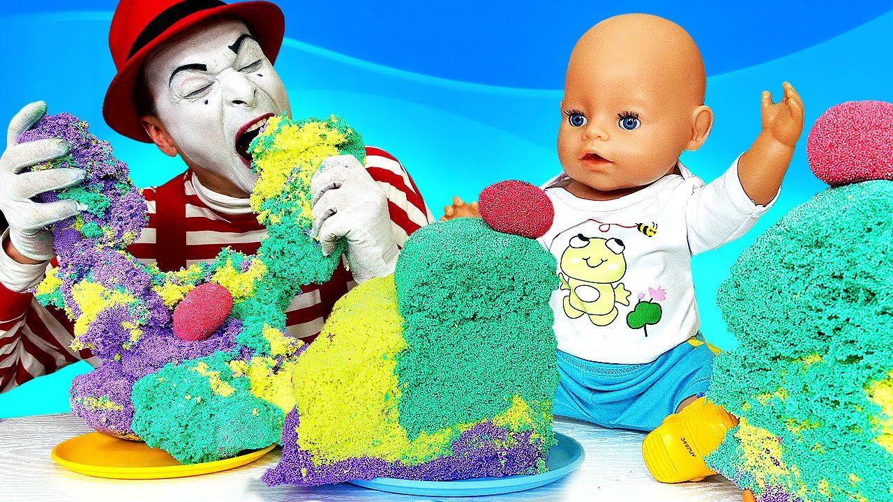 Видео куклы. Торт для БЕБИ БОН! Весёлые игры для девочек Как Мама. Детские мультики с Baby Born смотреть онлайн