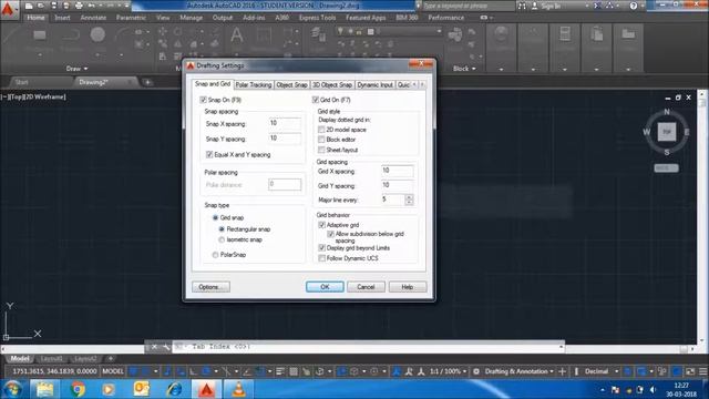 Autocad 2016 Tutorial In Hindi From Beginning: 4.Drafting Setting Snap And Grid In Hindi смотреть онлайн