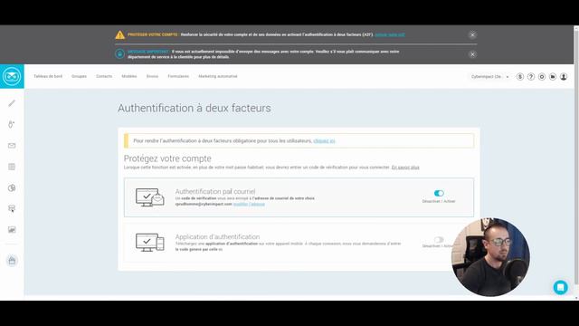 Configurer votre authentification à deux facteurs avec Cyberimpact смотреть онлайн
