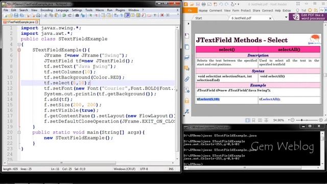 Java Swing GUI Part #8: Different ways of JTextField Creation| Methods to change Textfield Propert смотреть онлайн