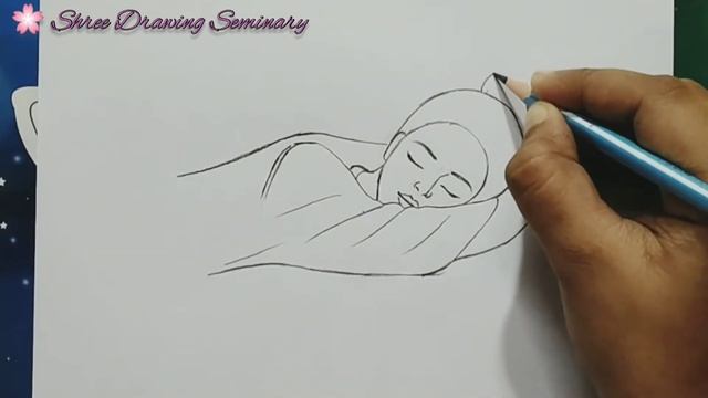how to draw a girl sleeping easy || how to draw a girl step by step смотреть онлайн