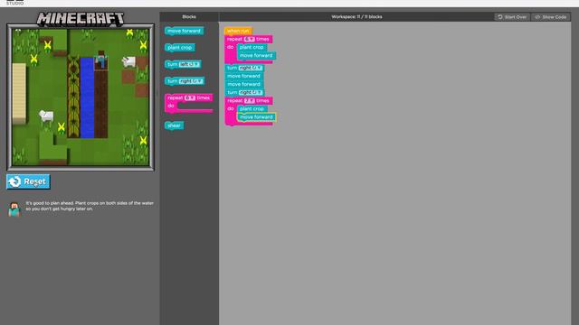 MineCraft Code.Org Solution смотреть онлайн