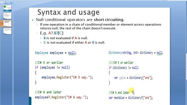Null Conditional Operators | C# смотреть онлайн