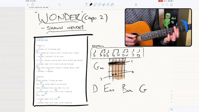 Wonder - Shawn Mendes Guitar Lesson + Tutorial with Chords on Screen! смотреть онлайн