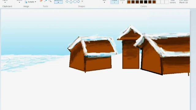 how to draw,, in computer scenery drawing | ms paint tutorial |snowfoll drowning | ms paint scener смотреть онлайн