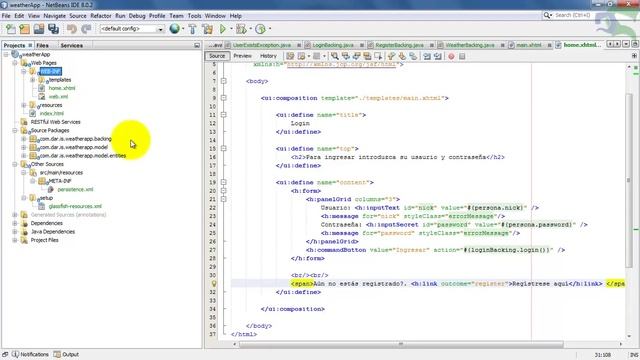 6. Creacion de una aplicacion JSF 2.2: Creacion de los facelets Parte I смотреть онлайн