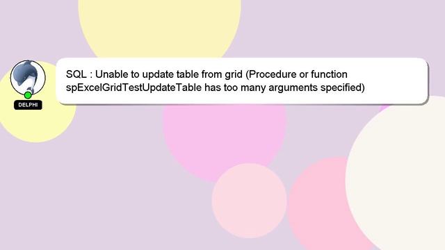 SQL : Unable to update table from grid (Procedure or function spExcelGridTestUpdateTable has too ma смотреть онлайн