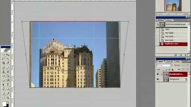 Видеоуроки по фотошопу. 15. Исправление перспективных искажений смотреть онлайн