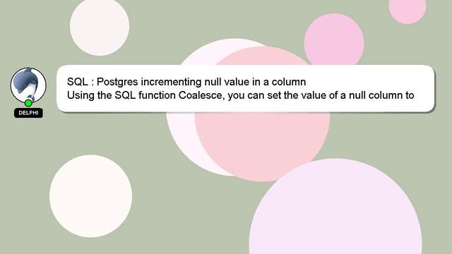 SQL : Postgres incrementing null value in a column смотреть онлайн