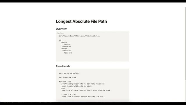 Longest Absolute File Path | Top Google Coding Interview Question смотреть онлайн