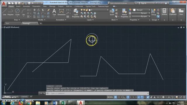 AutoCAD 2019 Line, Polyline, Circle, Arc, Rect, Polygon смотреть онлайн