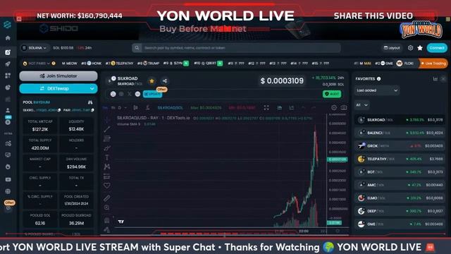 First Month On Solana Was BIG • We PRINTED | Shill Me The Next 1000x Gem • Yon World Live