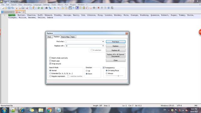 Notepad ++ Replace comma with new line смотреть онлайн