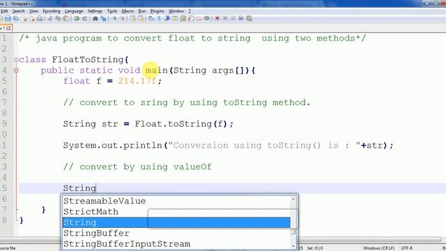 convert float to string in java example смотреть онлайн