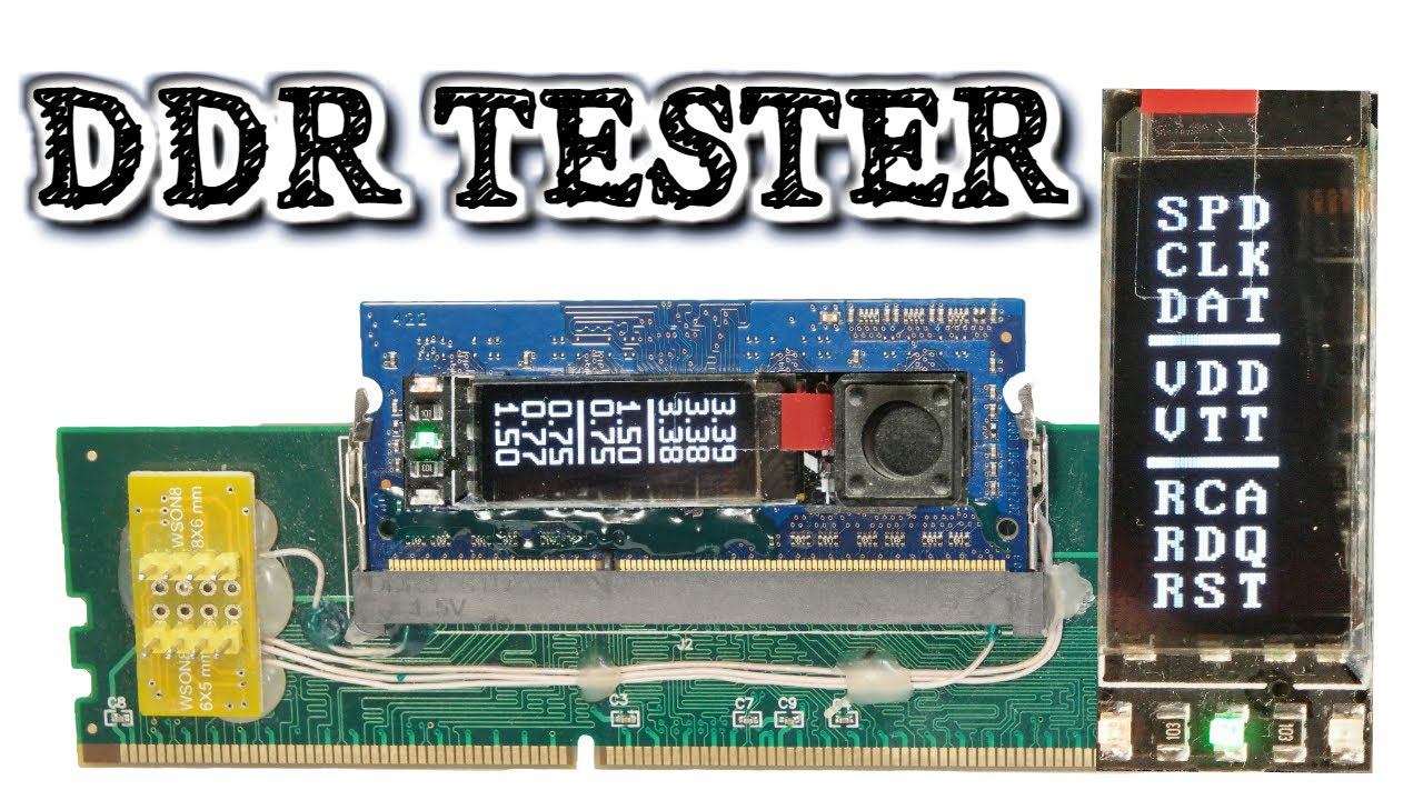 DDR Tester для ноутбуков Контроль напряжений сигналов и чтения SPD смотреть онлайн