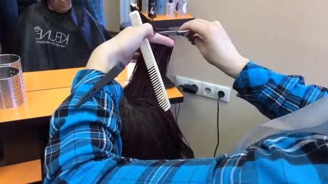 Стрижка женская "Градуированное каре". Салон красоты "Атмосфера стиля" смотреть онлайн