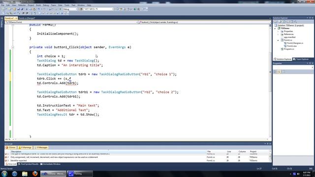 Developing for Windows 7: Task Dialog #4: Radio Buttons смотреть онлайн