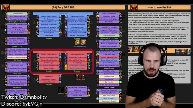 WOW Classic - Warrior Phase 6 BIS weapons & alternatives смотреть онлайн