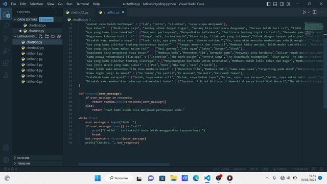 membuat Chatbot sederhana dengan menggunakan python смотреть онлайн