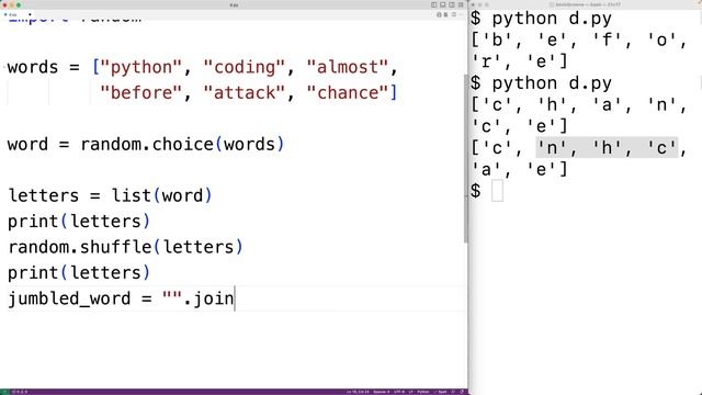 Jumbled Word Game | Python Example смотреть онлайн