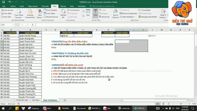 Cách sử dụng hàm OFFSET và DATA VALIDATION để tạo liên kết LIST tự động trong EXCEL смотреть онлайн
