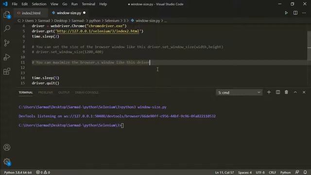 SELENIUM PYTHON FOR WEB AUTOMATION TEST AUTOMATION HOW TO RESIZE BROWSER WINDOW / MAXIMIZE WINDOW смотреть онлайн