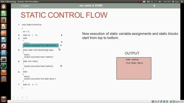 Static Blocks | Static Control Flow | Java смотреть онлайн