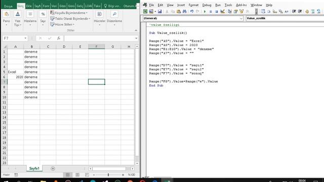 Microsoft Excel VBA Value Özelligi Ve Kullanımıİleri Excel 13 Ders смотреть онлайн