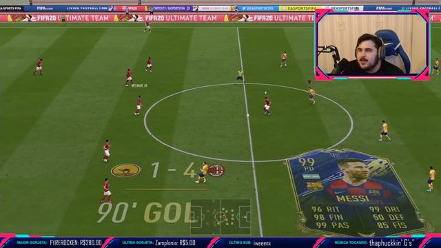 MESSI 99 TOTY É IMBATÍVEL! FUT DRAFT NO FIFA 20 Ultimate Team смотреть онлайн