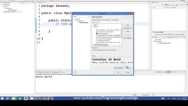 Java Tutorial For Beginners 3 Creating First Java Project in Eclipse IDE смотреть онлайн