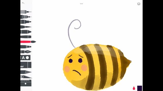 HOW TO PAINT: Honey Bee in water color digital painting. Tayasui Sketches app смотреть онлайн