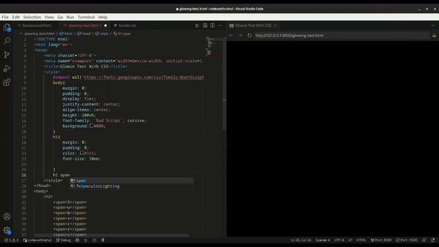 Glowing Text animation Effect | HTML CSS смотреть онлайн