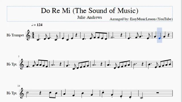 Trumpet Sheet Music: How to play Do Re Mi (The Sound of Music) by Julie Andrews смотреть онлайн
