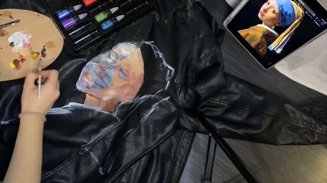 рисую на куртке девушку с жемчужной сережкой смотреть онлайн