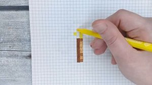 Как нарисовать по клеточкам ФАКЕЛ МАЙНКРАФТ / Рисунки по клеточкам #pixelart minecraft