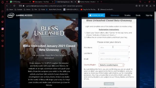 Free Steam Games!! || Closed Beta key steam giveaway "Bless Unleashed" смотреть онлайн