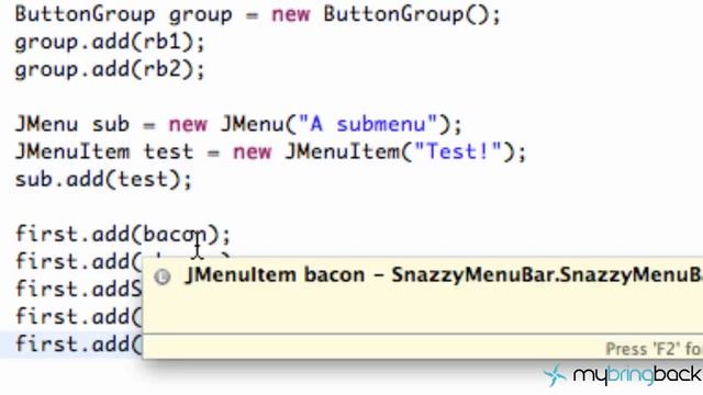Learn Java Tutorial 1.42- Creating Sub-Menus смотреть онлайн
