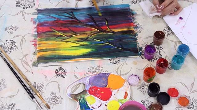 Художественный мастер-класс Дарьи Лазько _Цветущая ветка_.mp4 смотреть онлайн