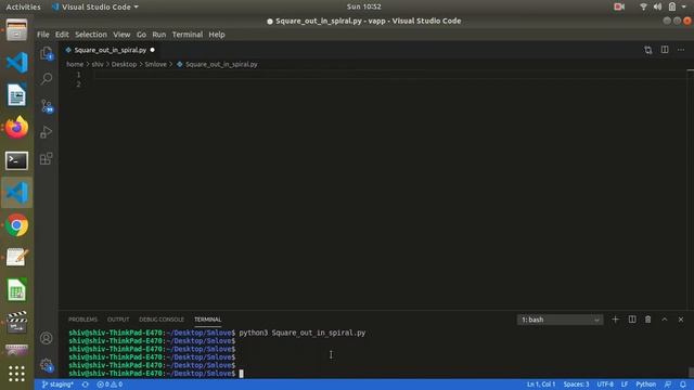 Python Program to Draw Square Out In Spiral Pattern in Python turtle | python | Turtle смотреть онлайн