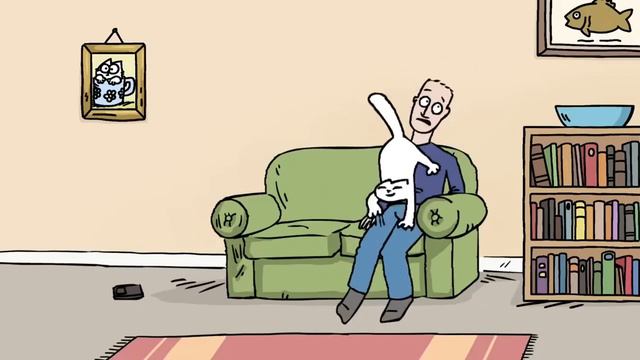 Кот Саймон не дает хозяину смотреть телевизор. смотреть онлайн