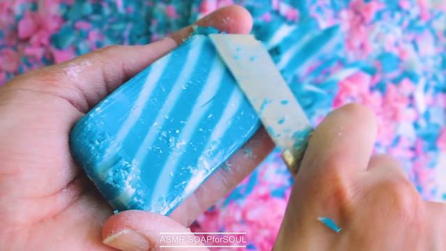 Clay Cracking.💥 Cutting Cubes.Crunchy Pink-blue Set.🌺💙 Relax Sound ASMR💤