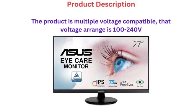 ASUS 27” 1080P Monitor (VA27DQ) - Full HD, IPS, 75Hz, Speakers, Adaptive-sync/FreeSync смотреть онлайн
